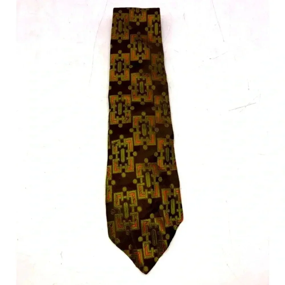 Givenchy Mens Multicolor Abstract Silk Adjustable Pointed Necktie